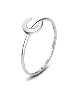 Crescent Moon Designed Silver Ring NSR-2578